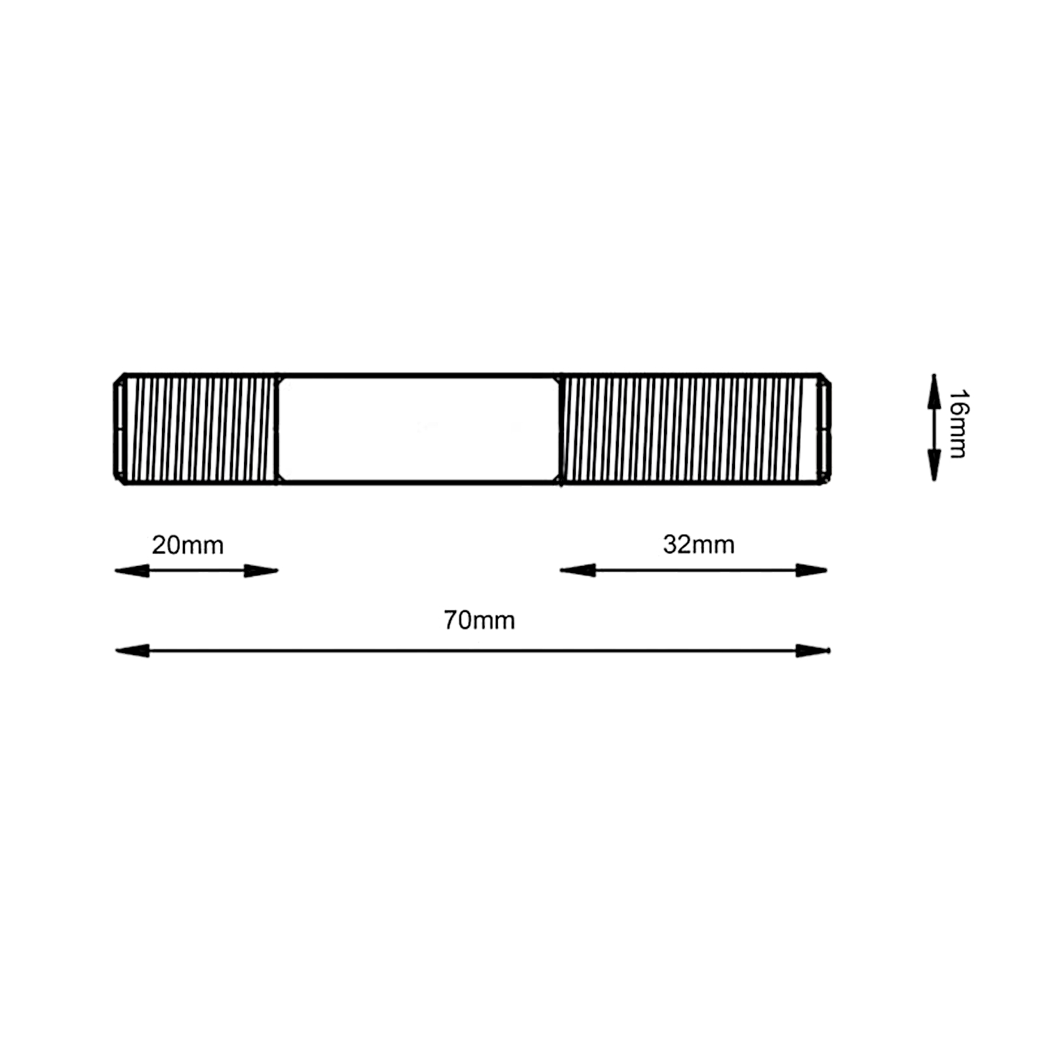 Stehbolzen 5/8" (15,88mm) 70mm