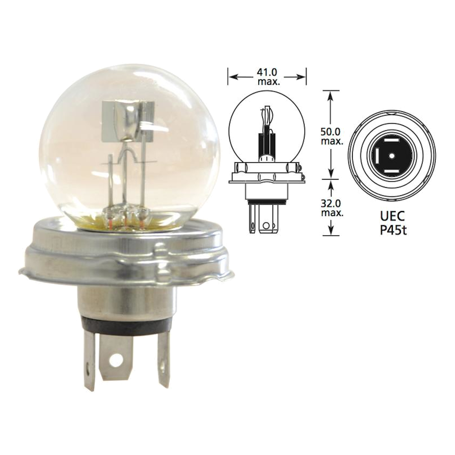 Glühlampe 12V 45/40W 41mm x 75mm