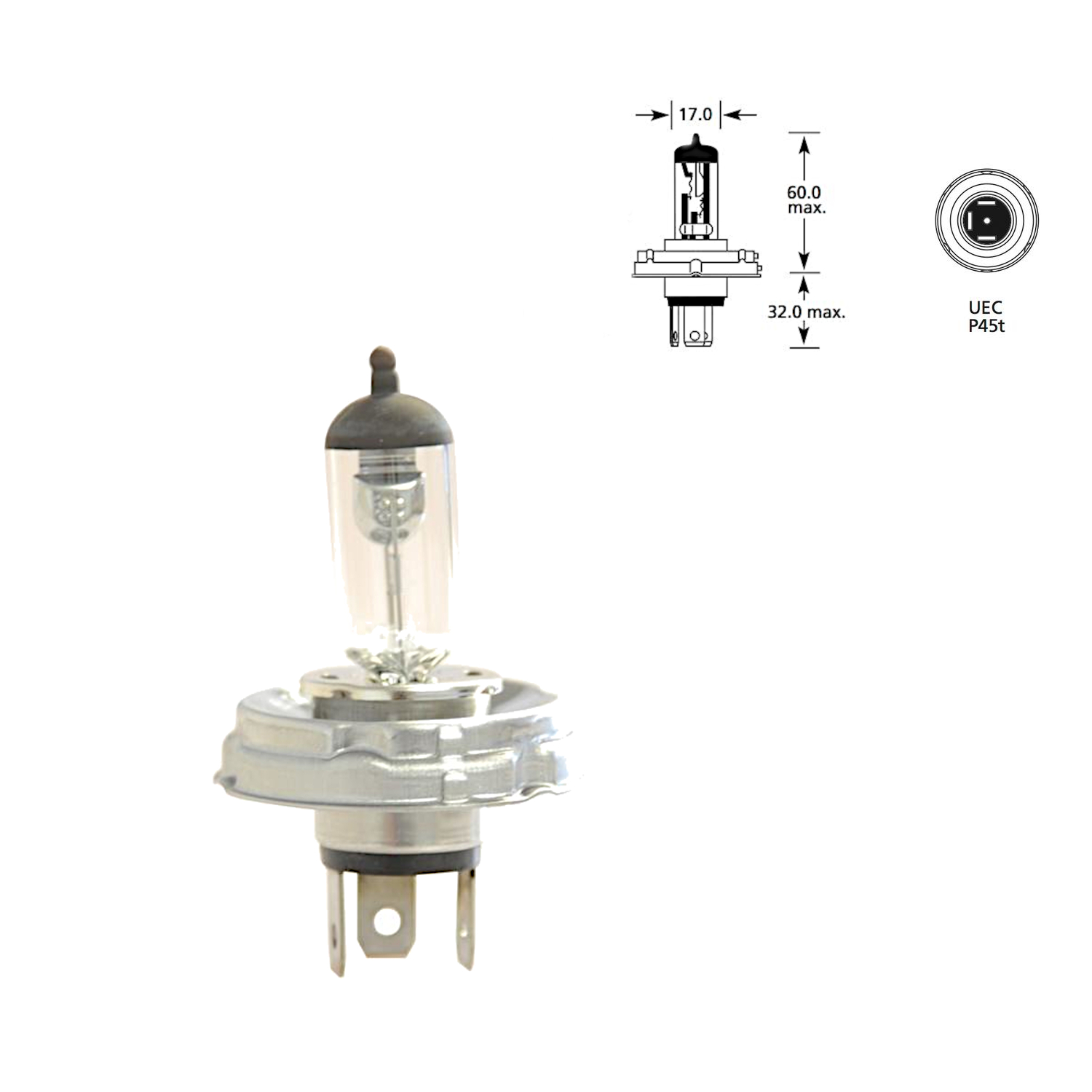 Glühlampe H4 12V 60/55W P45T