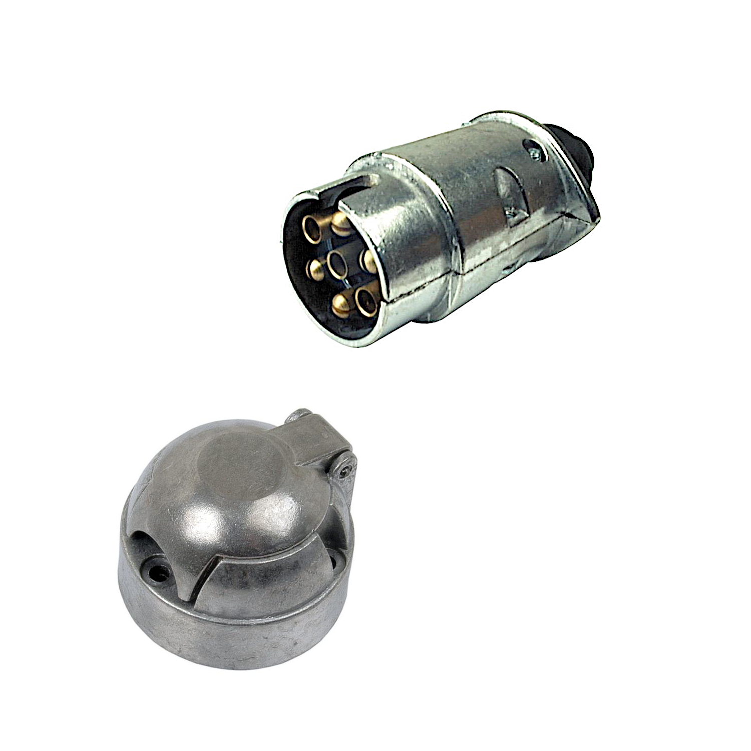 Stecker + Steckdose für Anhänger Aluminium