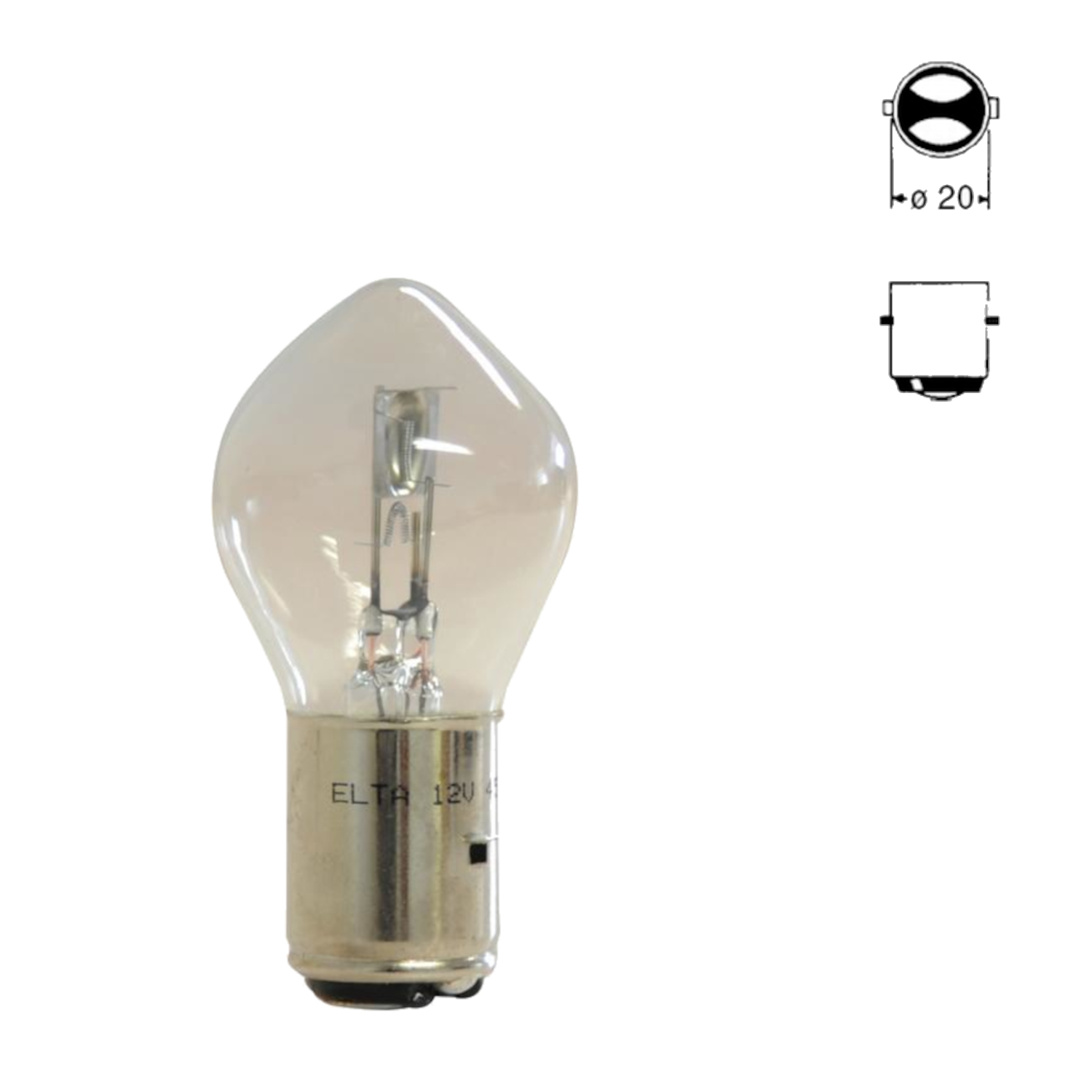 Glühlampe Bilux 2 polig 12V 45/40W
